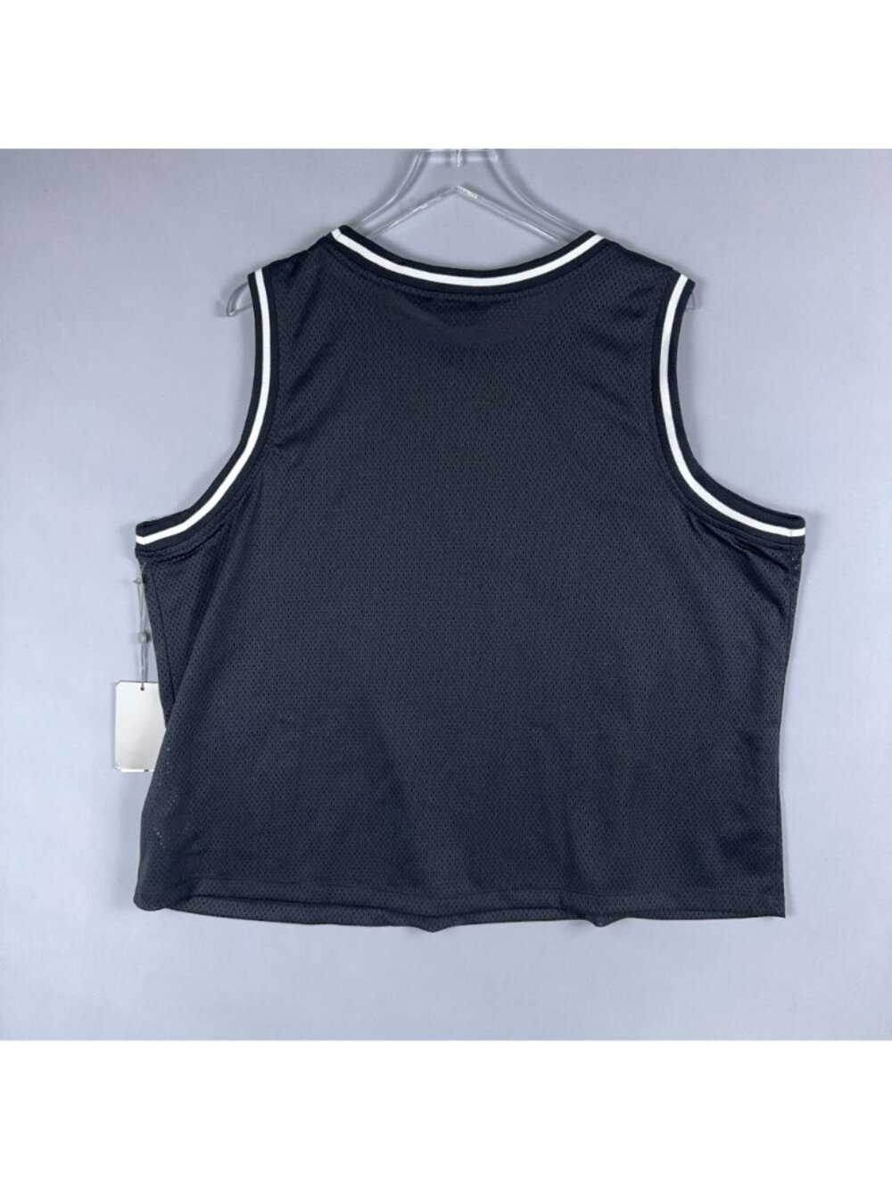 DKNY Sport Tank Top Size 2X Mesh Basketball Black Sleeveless White Logo Was $44. - Picture 5 of 12